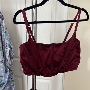 Auden Burgundy Satin Bandeau